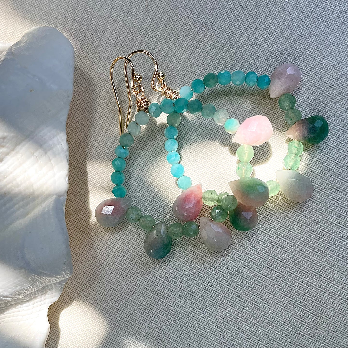 Coastal Collection • Fiesta Amazonite, Green Quartz & Jade Drops