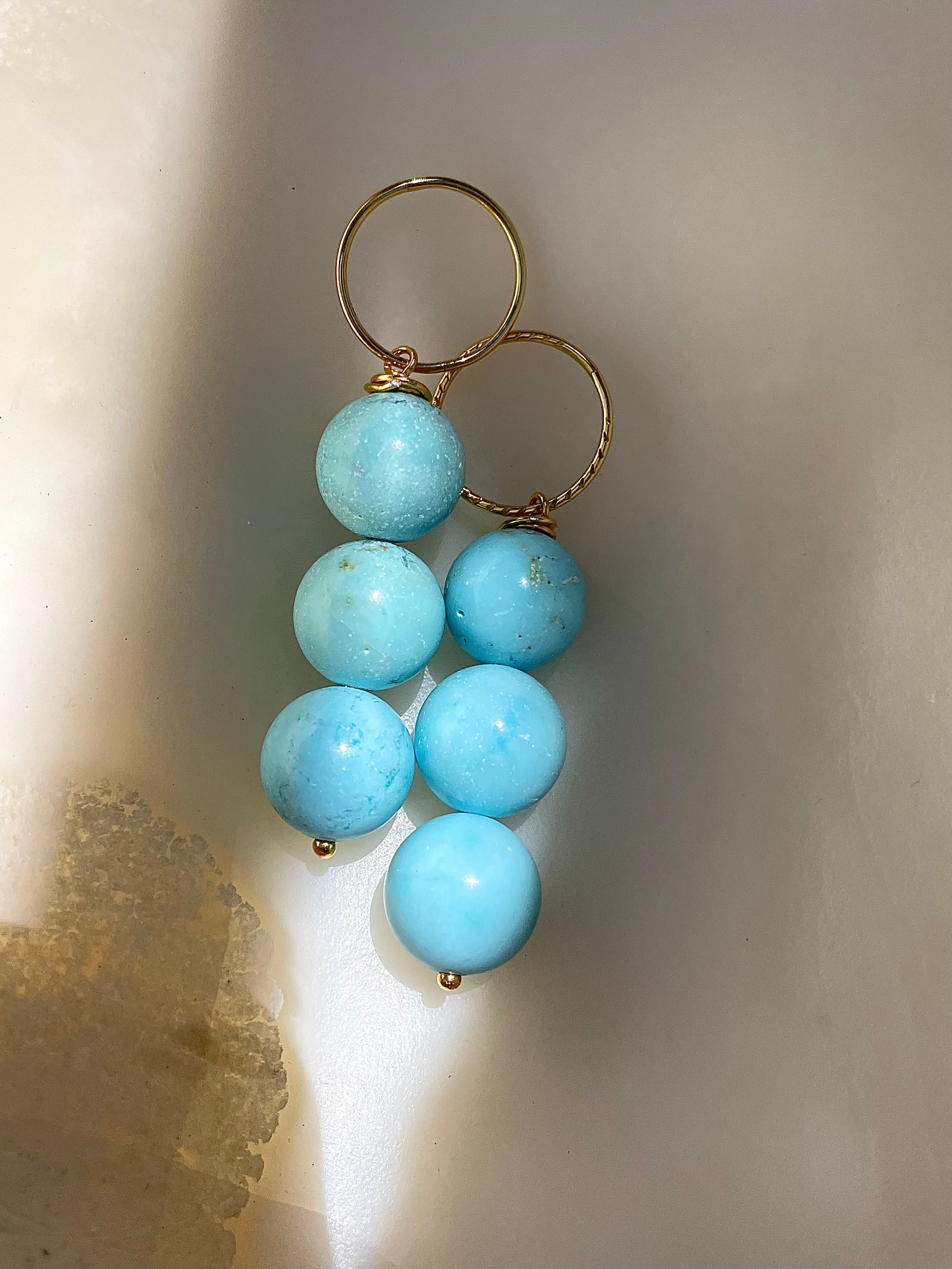 Gemstone charms + Vermeil Hoops