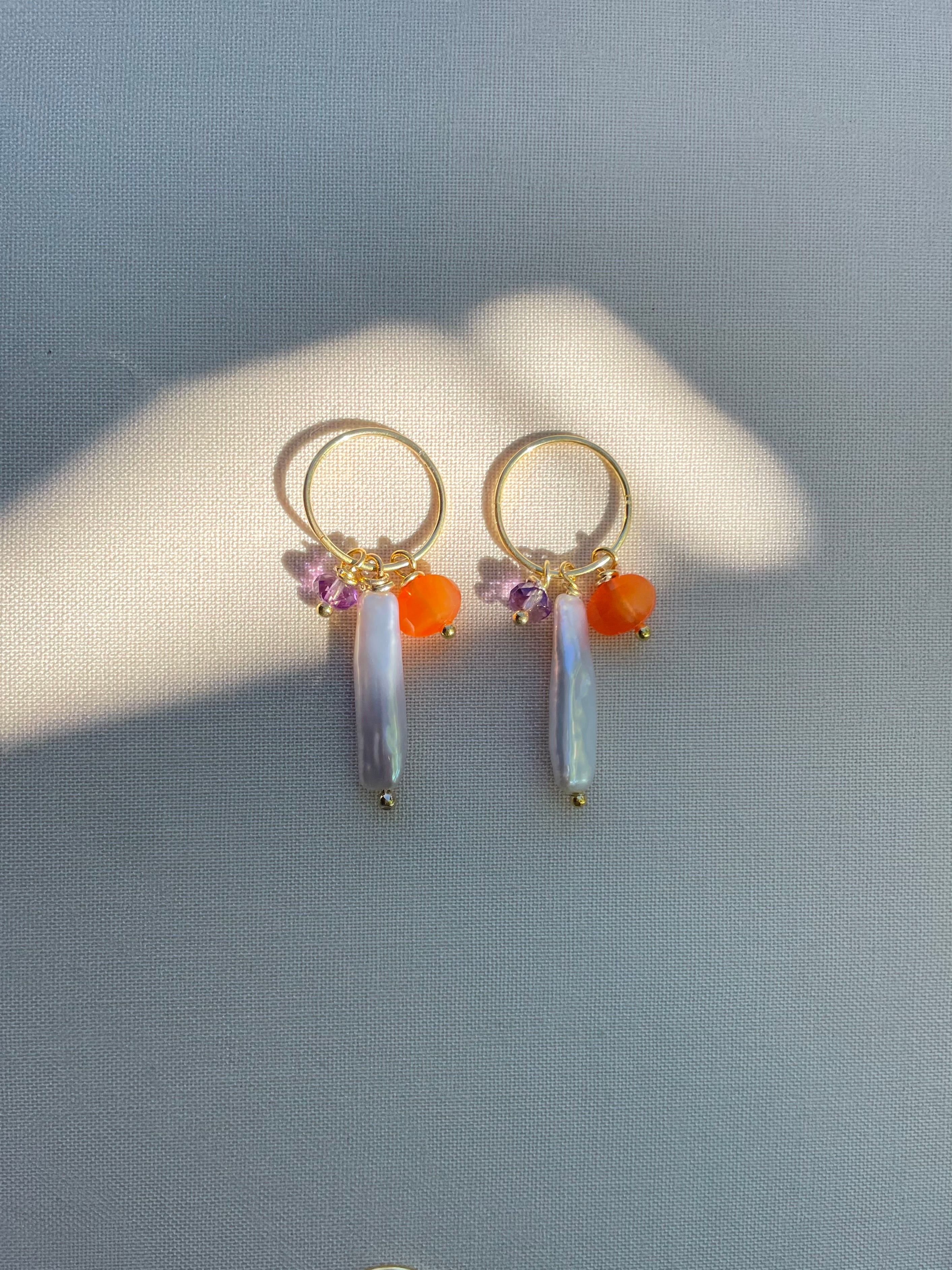 Coastal Collection + Biwa Pearl + Carnelian + Amethyst