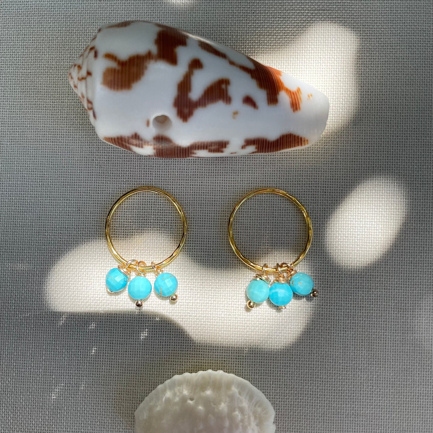 Charm Collection ~ Turquoise Tassel Charms + Vermeil Hoops.