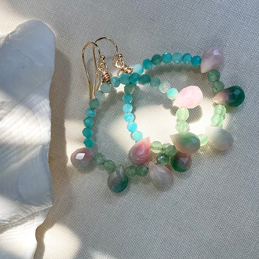 Coastal Collection • Fiesta Amazonite, Green Quartz & Jade Drops