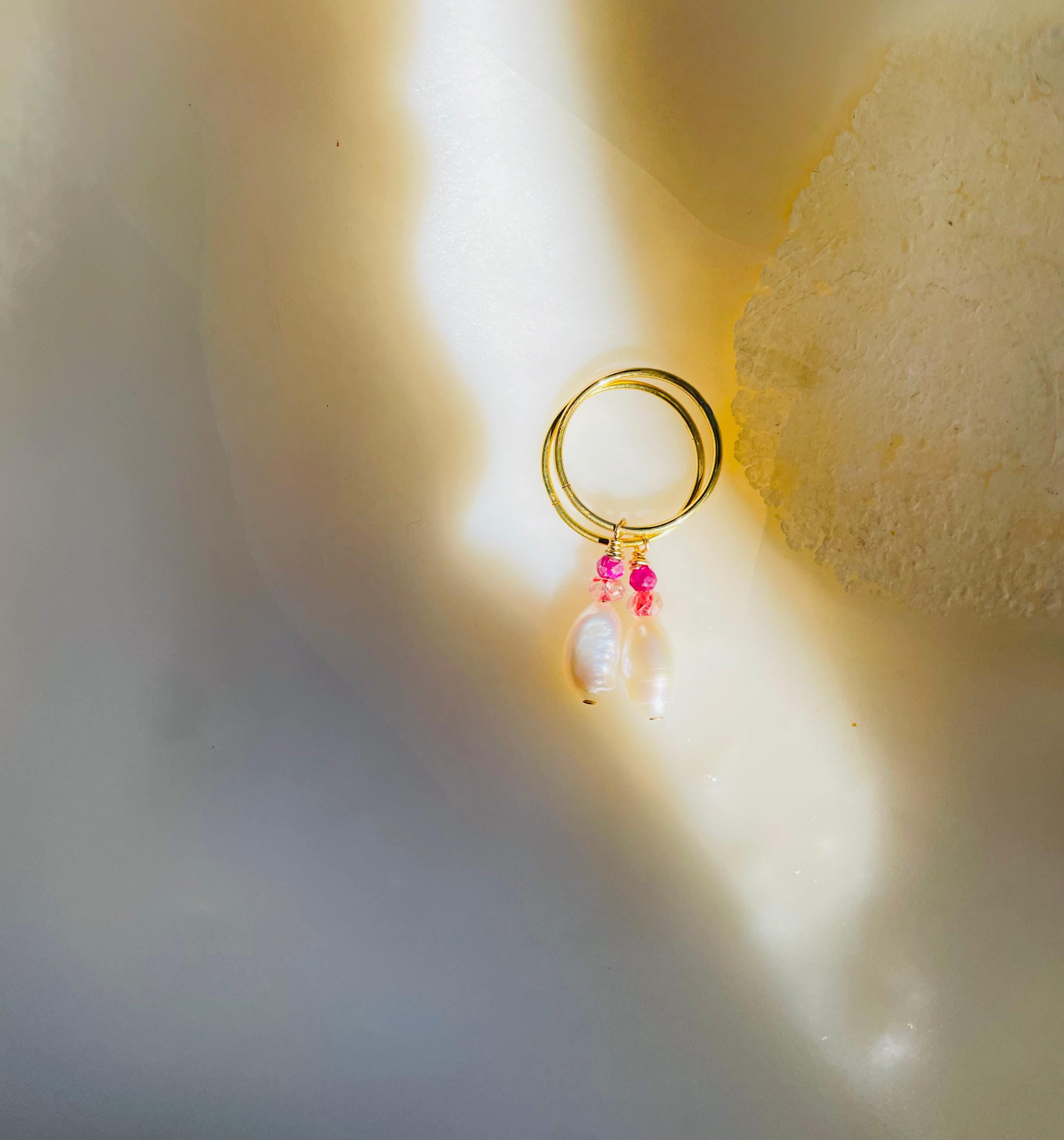 Coastal Collection + Ruby + Pink Topaz + Baroque Pearl