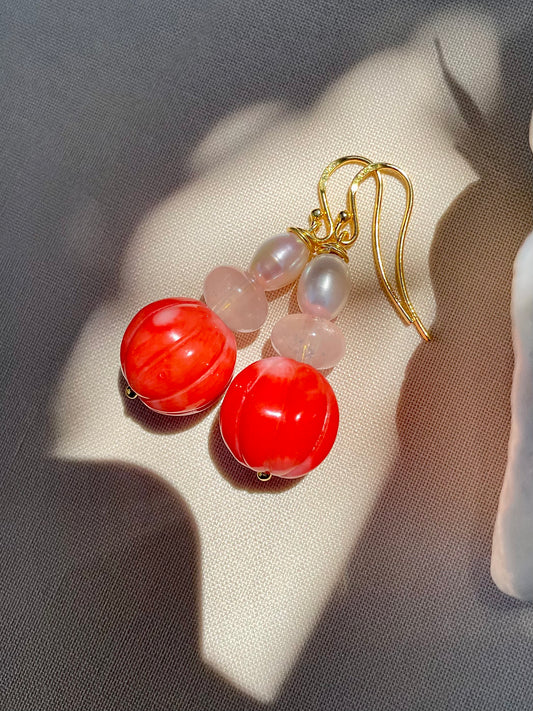 Atlas Collection + Carved Coral + Rose Quartz + Pearl