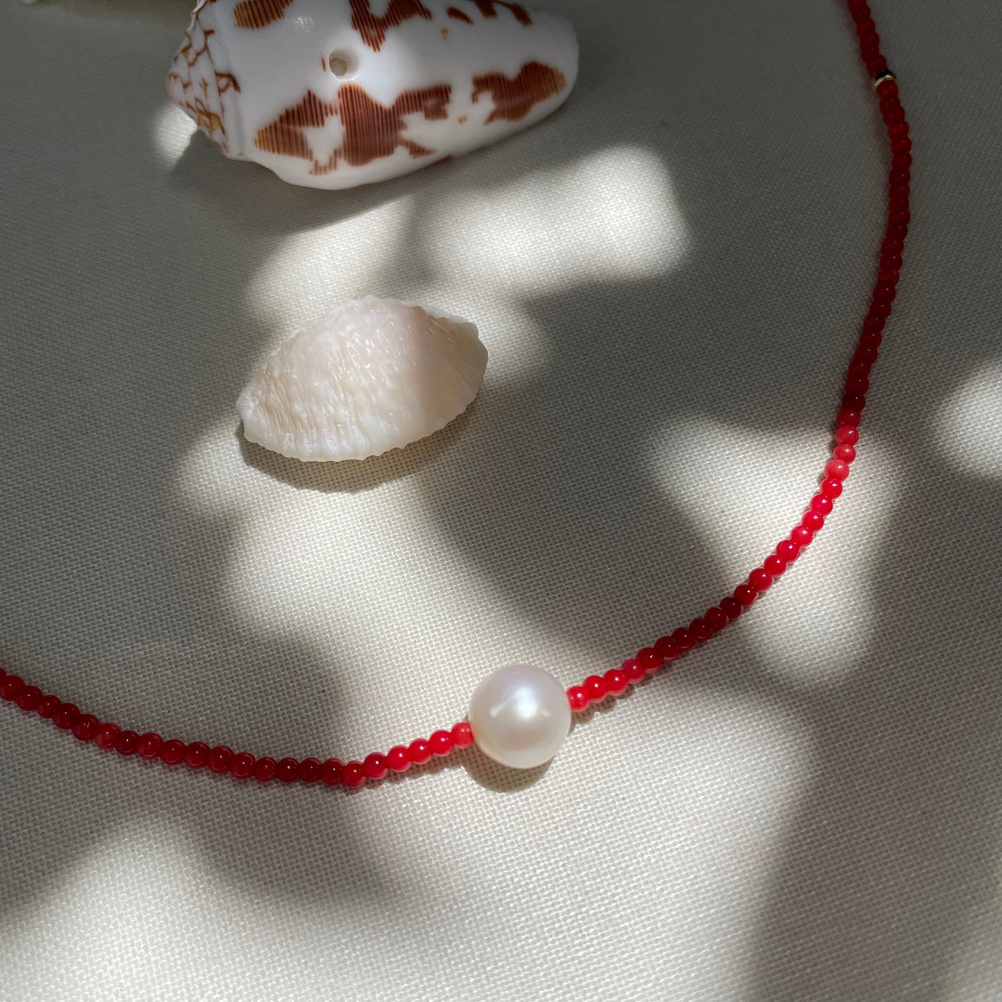 Coastal Collection • Luna Coral & Pearl Necklace