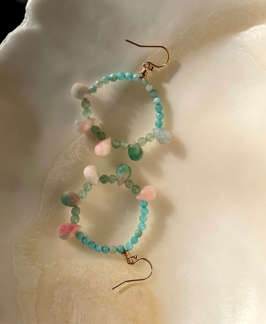 Coastal Collection • Fiesta Amazonite, Green Quartz & Jade Drops