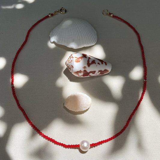 Coastal Collection • Luna Coral & Pearl Necklace