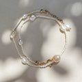 Coastal Collection • Coral & Baroque Pearl Double Wrap Bracelet.