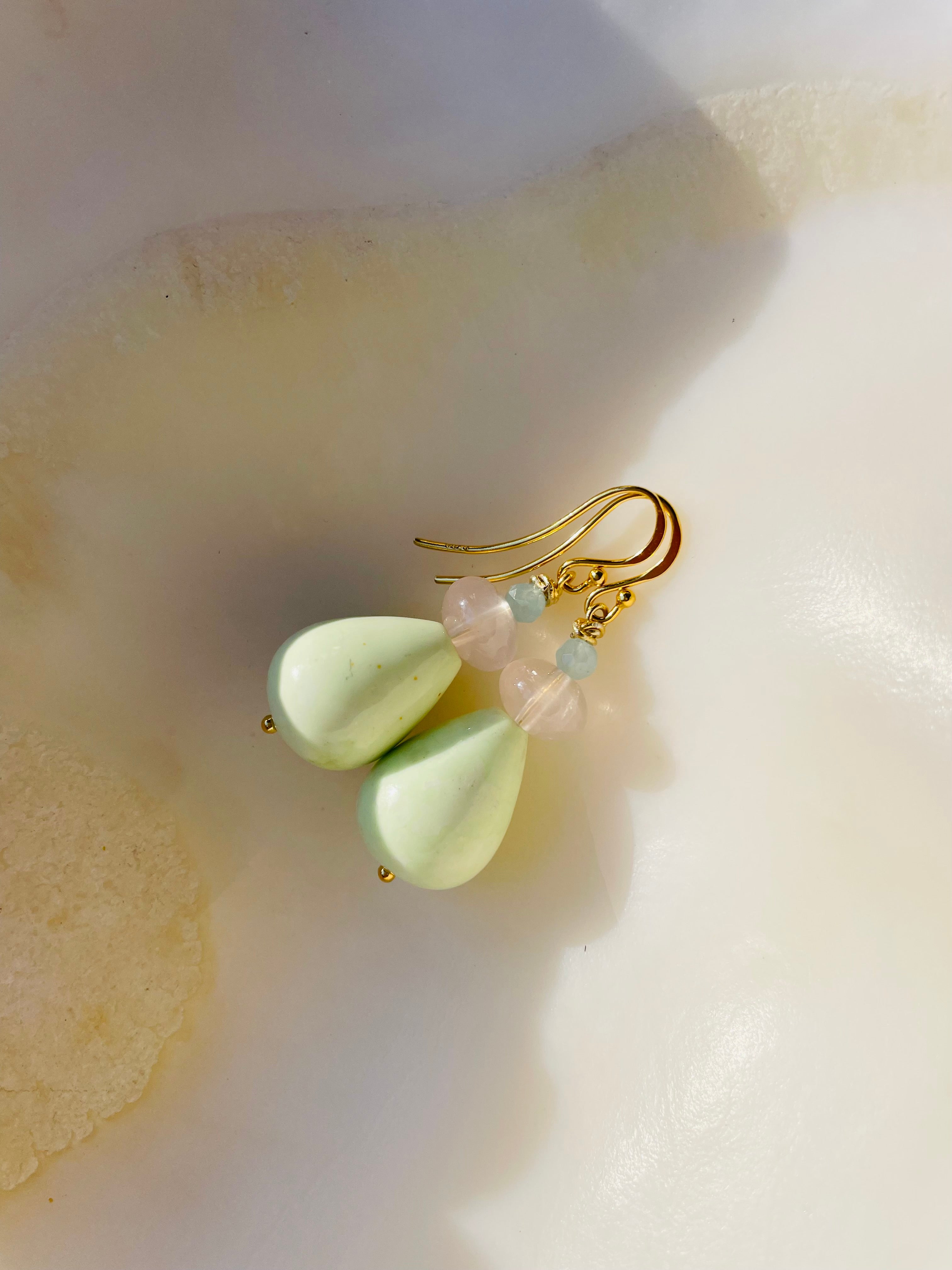 Atlas Collection + Lemon Chrysoprase + Rose Quartz + Aquamarine