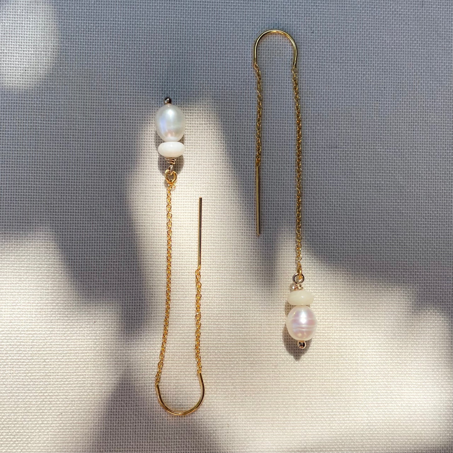 Coastal Collection • Coral & Pearl Gold filled Thread Drops