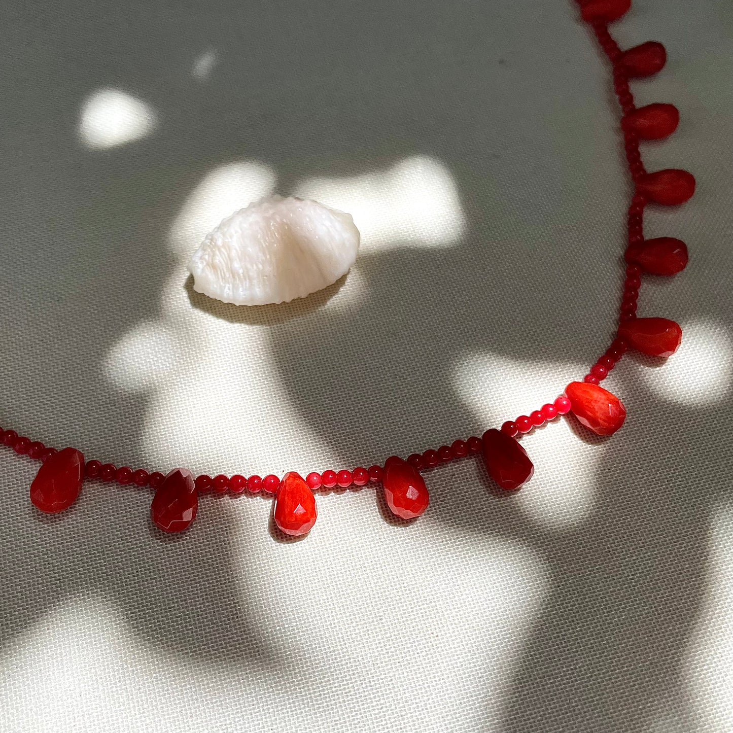 Coastal Collection • Crimson Coral Briolette Necklace