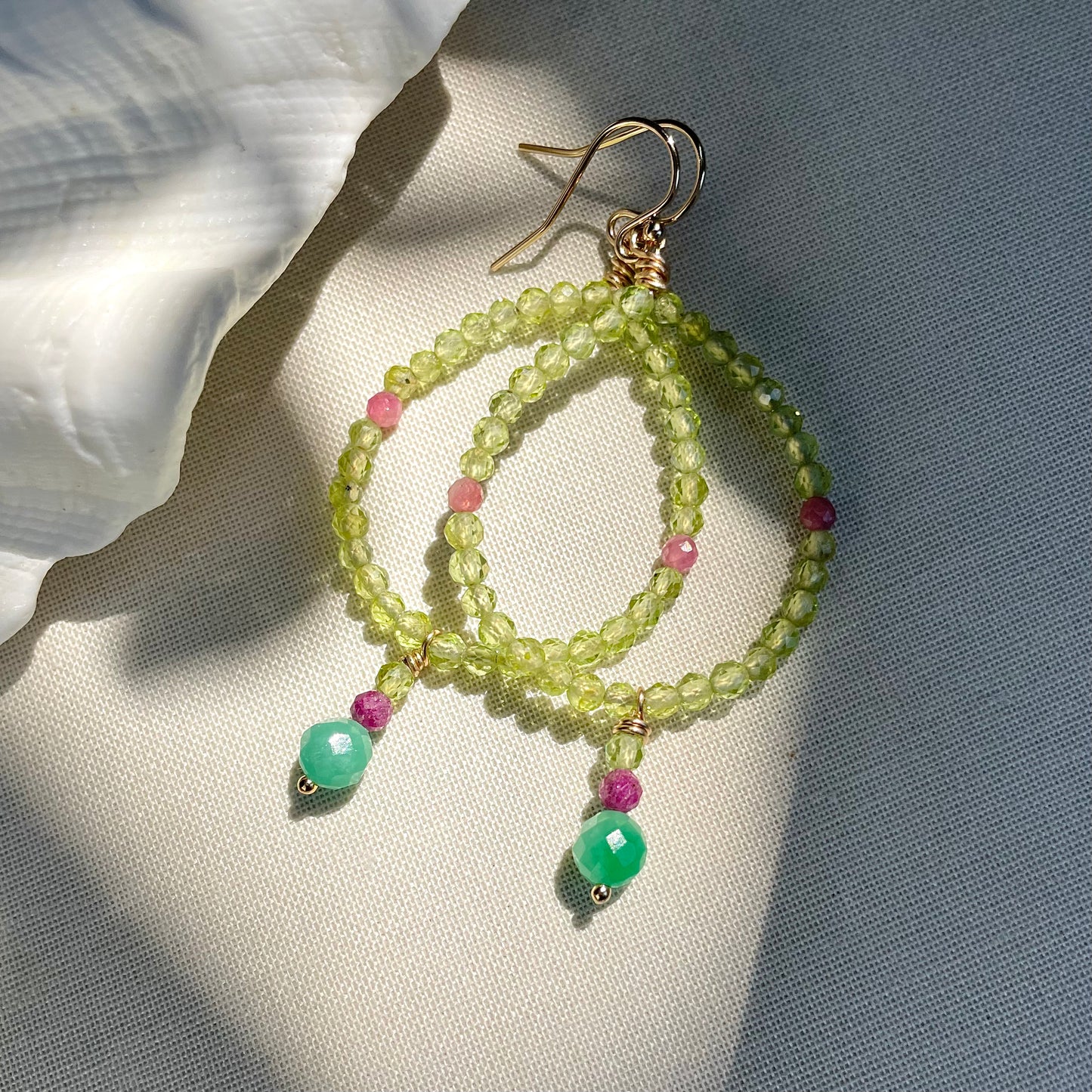 Siren Collection • Ruby, Pink Tourmaline, Jade & Peridot Drops.