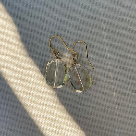 Coastal Collection • Large Green Amethyst Drop Earrings.