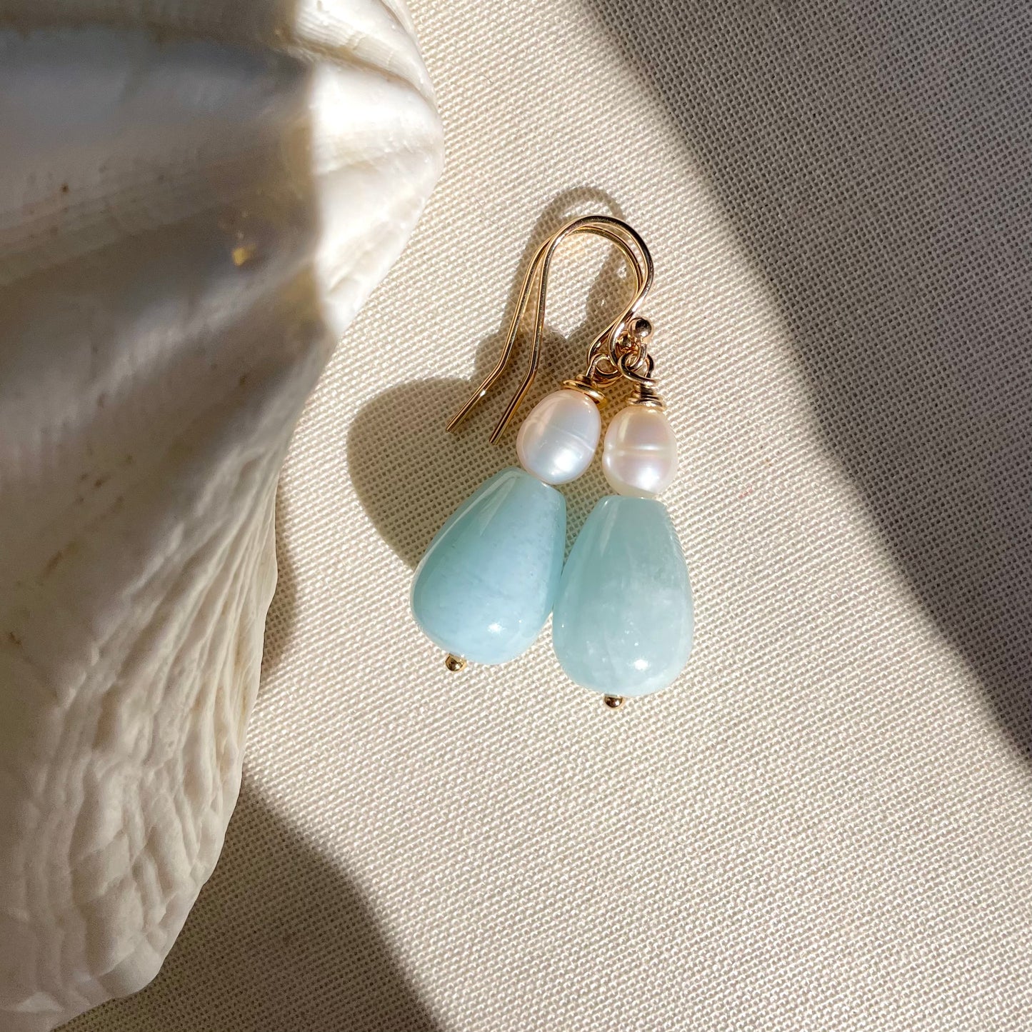 Coastal Collection • Aquamarine & Pearl Drops