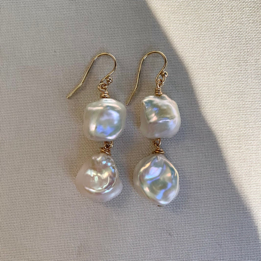 Coastal Collection • Keshi Pearl Double Drops