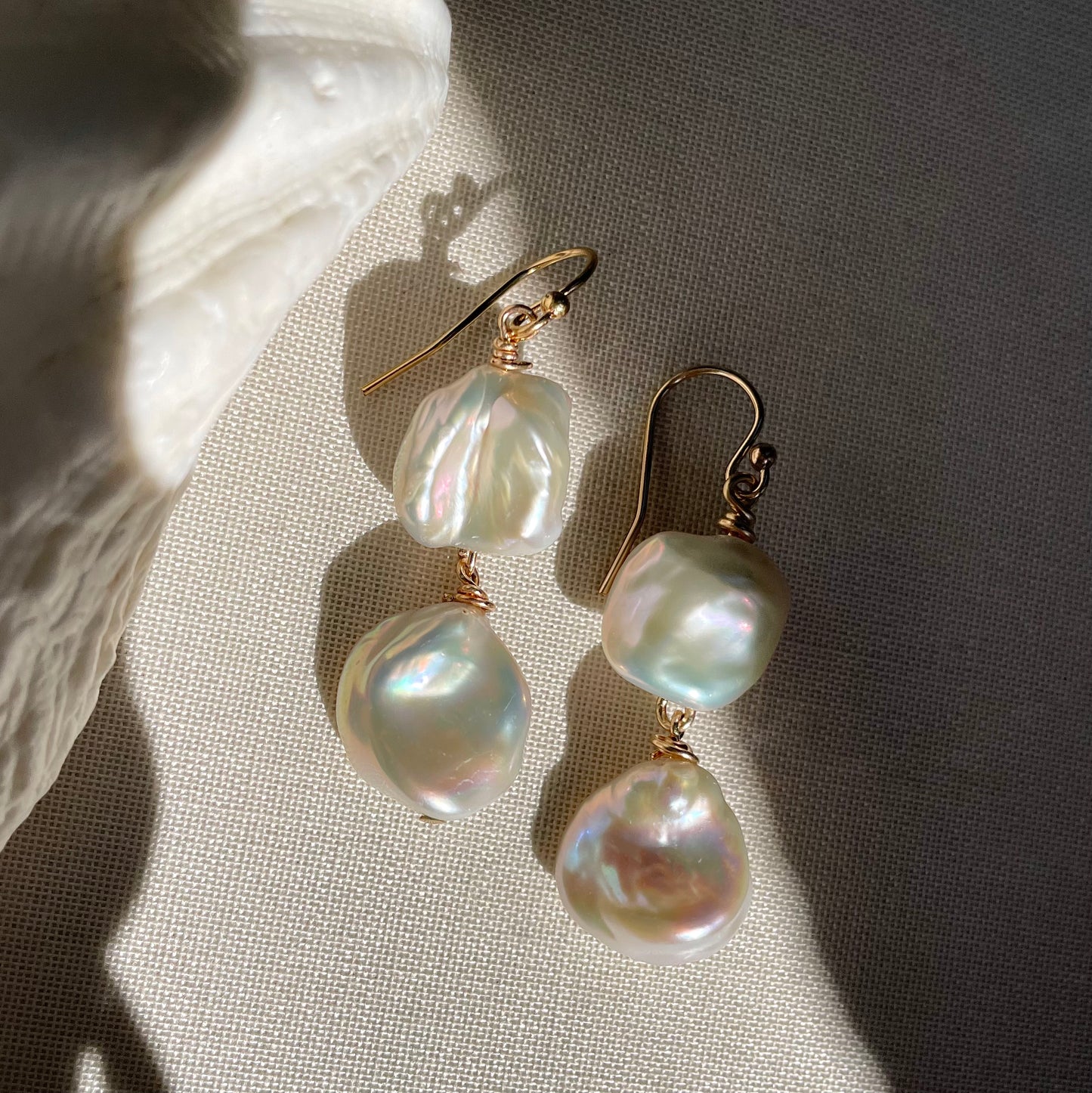 Coastal Collection • Keshi Pearl Double Drops