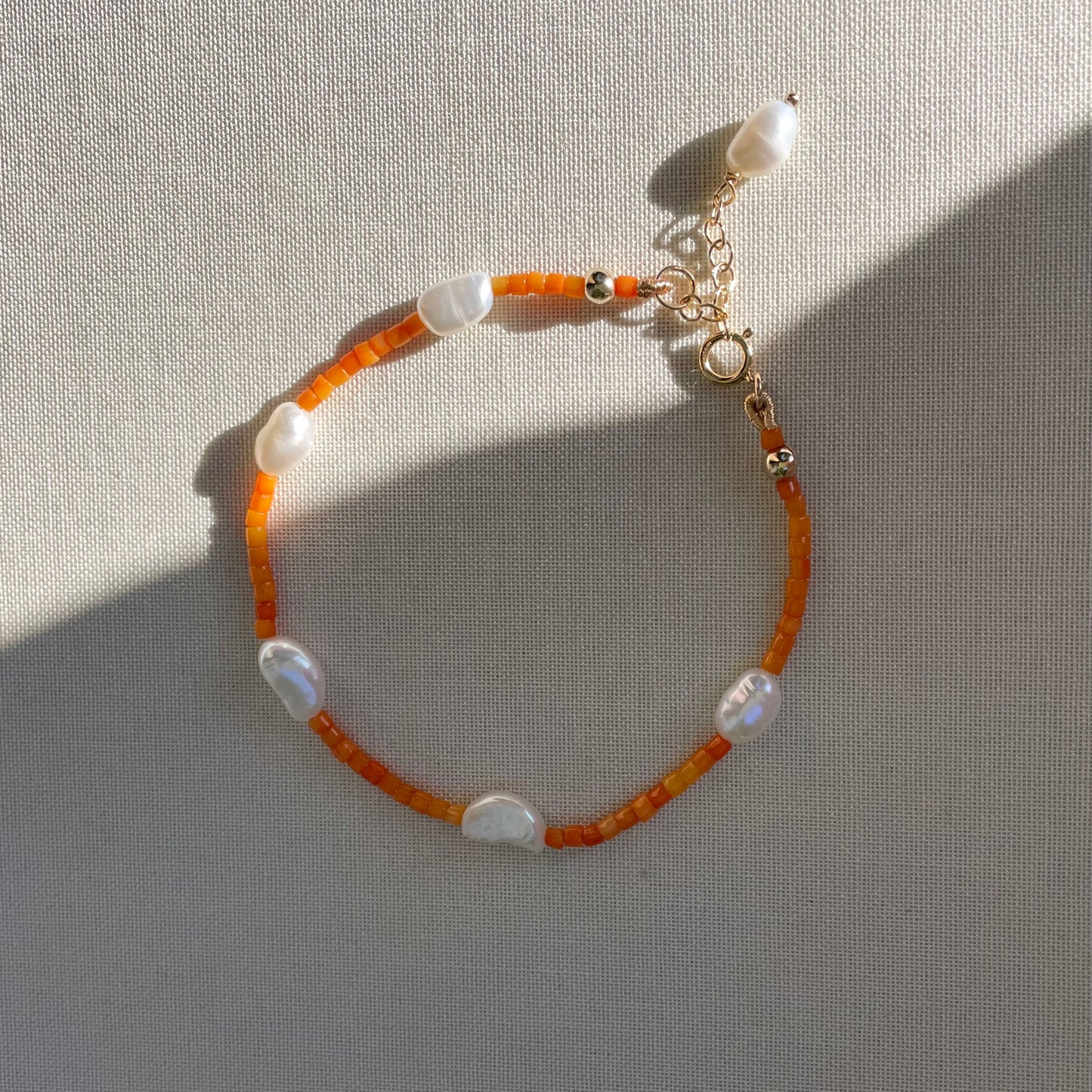 Coastal Collection • Coral & Baroque Pearl Bracelet