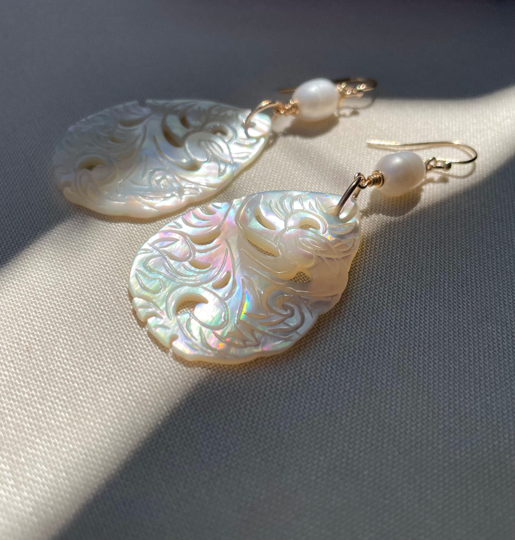 Coastal Collection • Mother of Pearl & Pearl Radiant Drops
